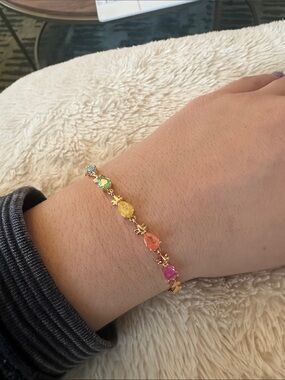 NEW Pretty Bird Jewelry Rose Gold Candy Stone Tennis Bracelet - 6.5-7”